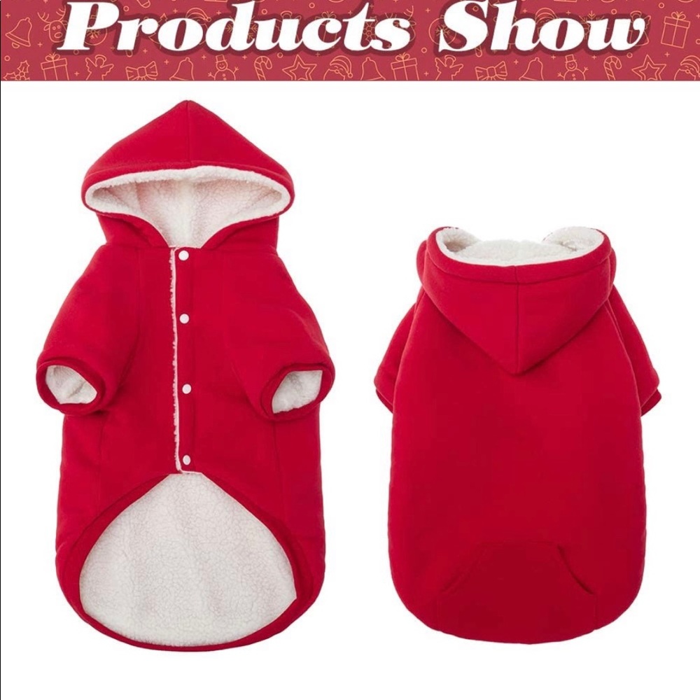 SHERPA LINED BUTTON UP PUPTEK RED HOODIE